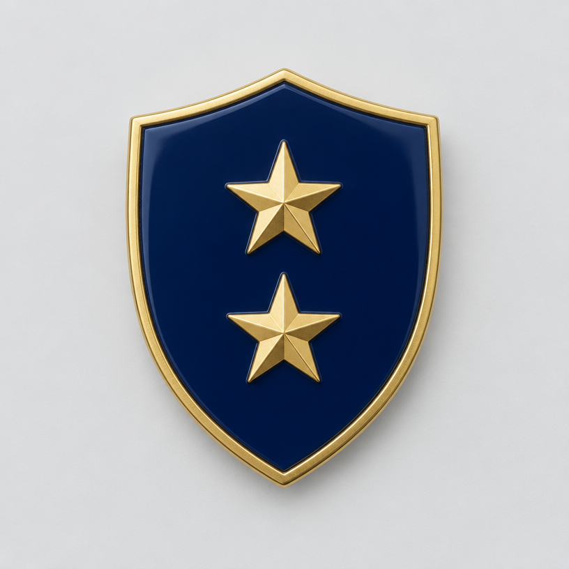 Distintivo ilustrado del grado Comandante Instructor Policial